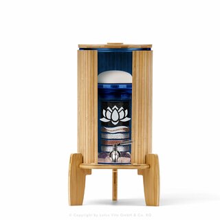 Glas-Wasserspender mit Filter FONTANA Bambus MINI 5-Liter blau